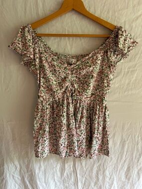 Cottagecore Pink Floral Baby Doll Top - Y2K Ruffle Blouse 🌸